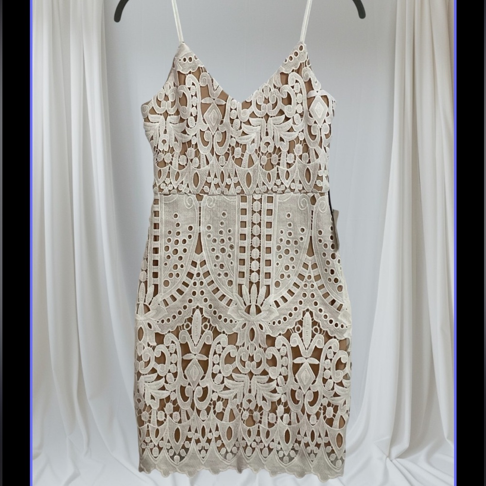Lulu's Creamy White Lace Mini Dress - Picture 3 of 16